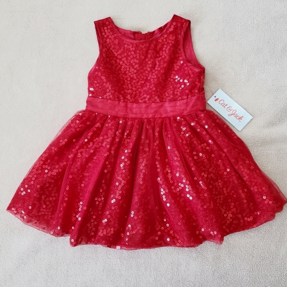Cat & Jack Other - Cat & Jack red sequin sleeveless holiday dress